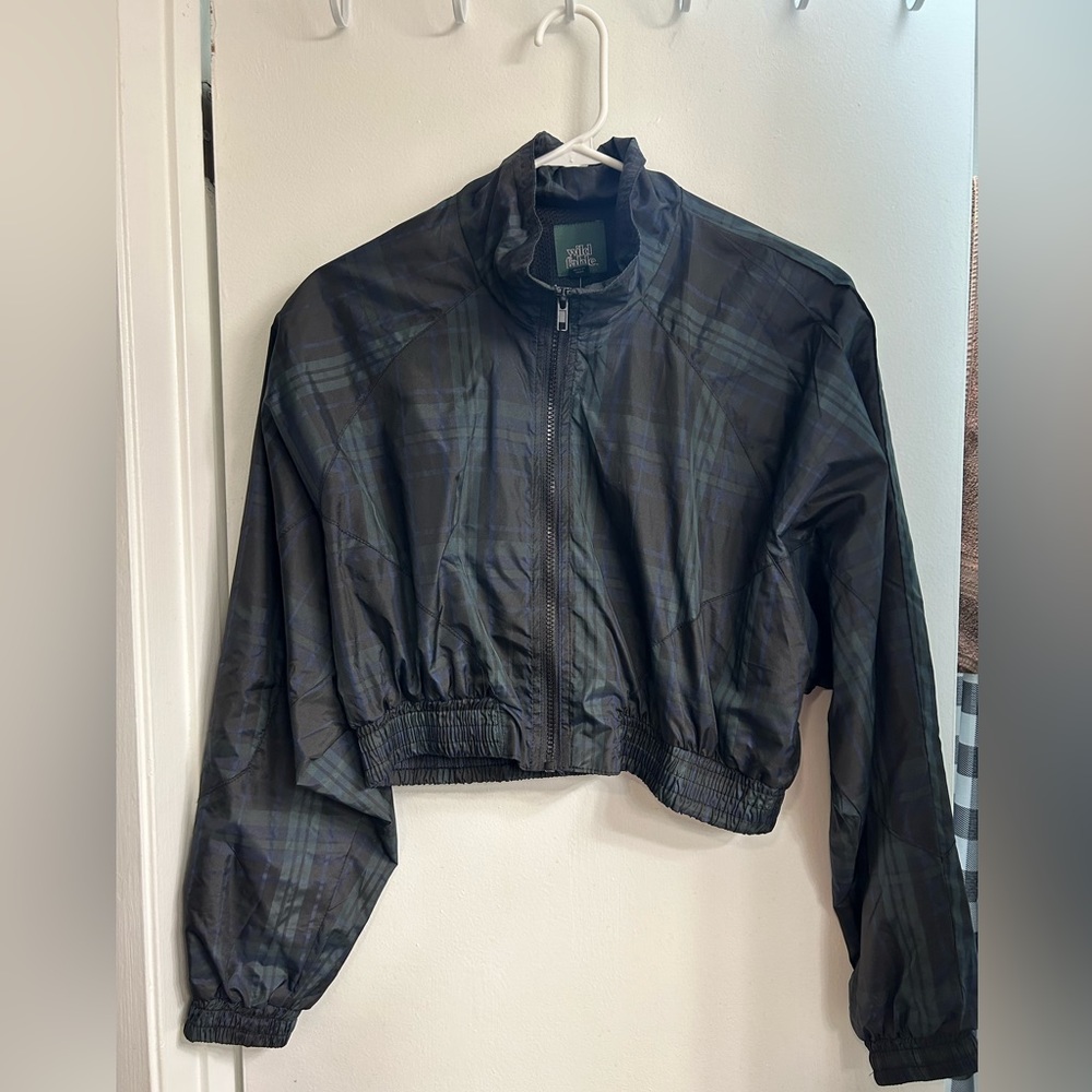 Wild Fable Plaid Zip- Up Windbreaker Jacket